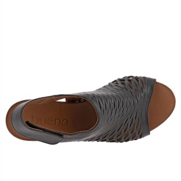 NEW BUENO women's lacey sandals in black - Picture 4 of 5